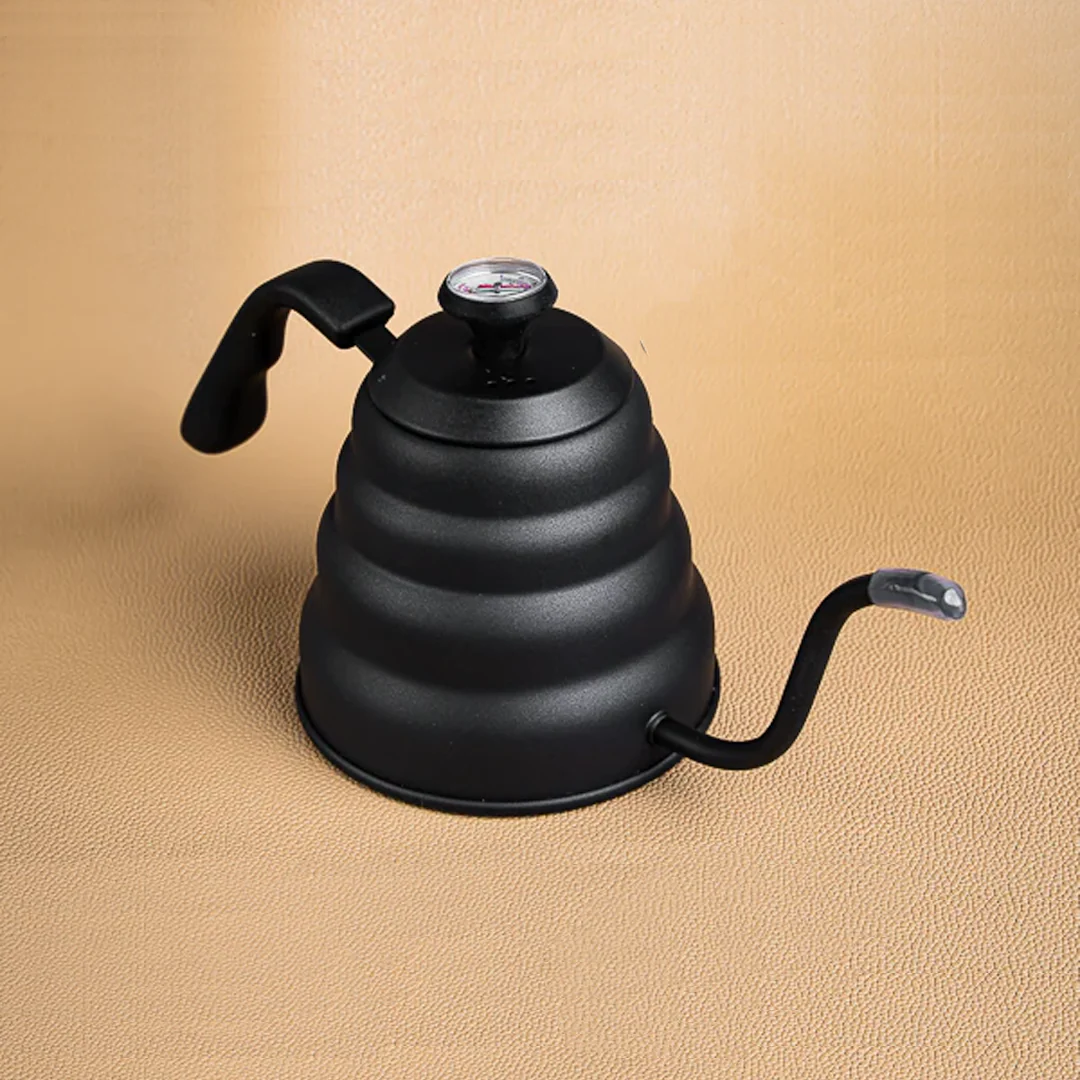 Black Gooseneck Kettle with Thermometer (for V60, Kalita, Drippers + Clever Cup) - Image 2