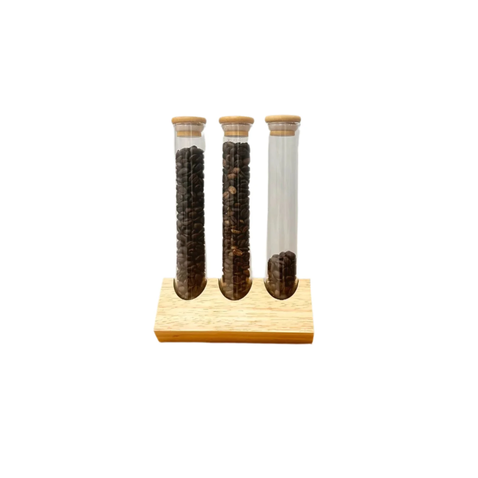 Glass Test Tube with Wood Rack Set (Coffee Beans Storage Tube) - Image 2