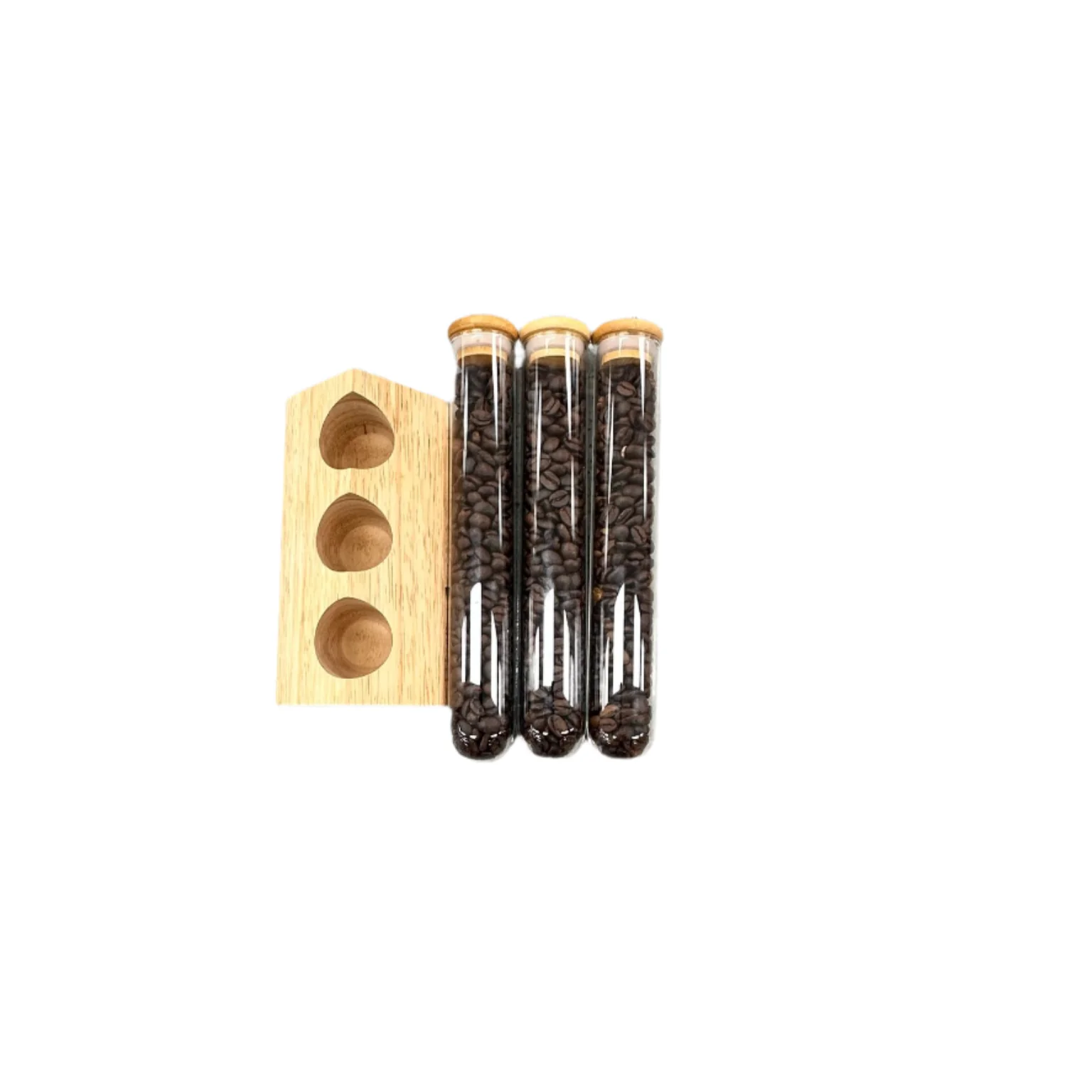 Glass Test Tube with Wood Rack Set (Coffee Beans Storage Tube) - Image 4