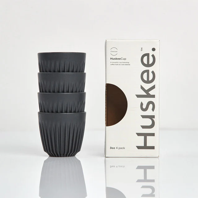 Huskee Cup 3OZ Espresso Cup Pack of 4 (Charcoal/Natural) - Image 3