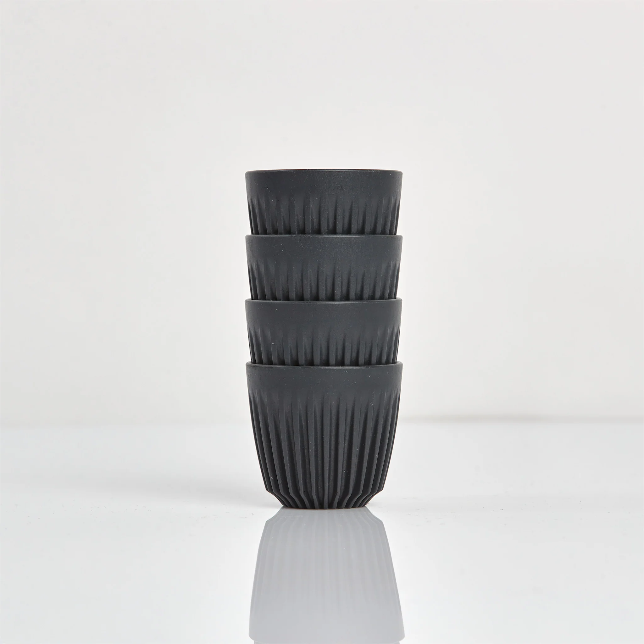 Huskee Cup 3OZ Espresso Cup Pack of 4 (Charcoal/Natural) - Image 4