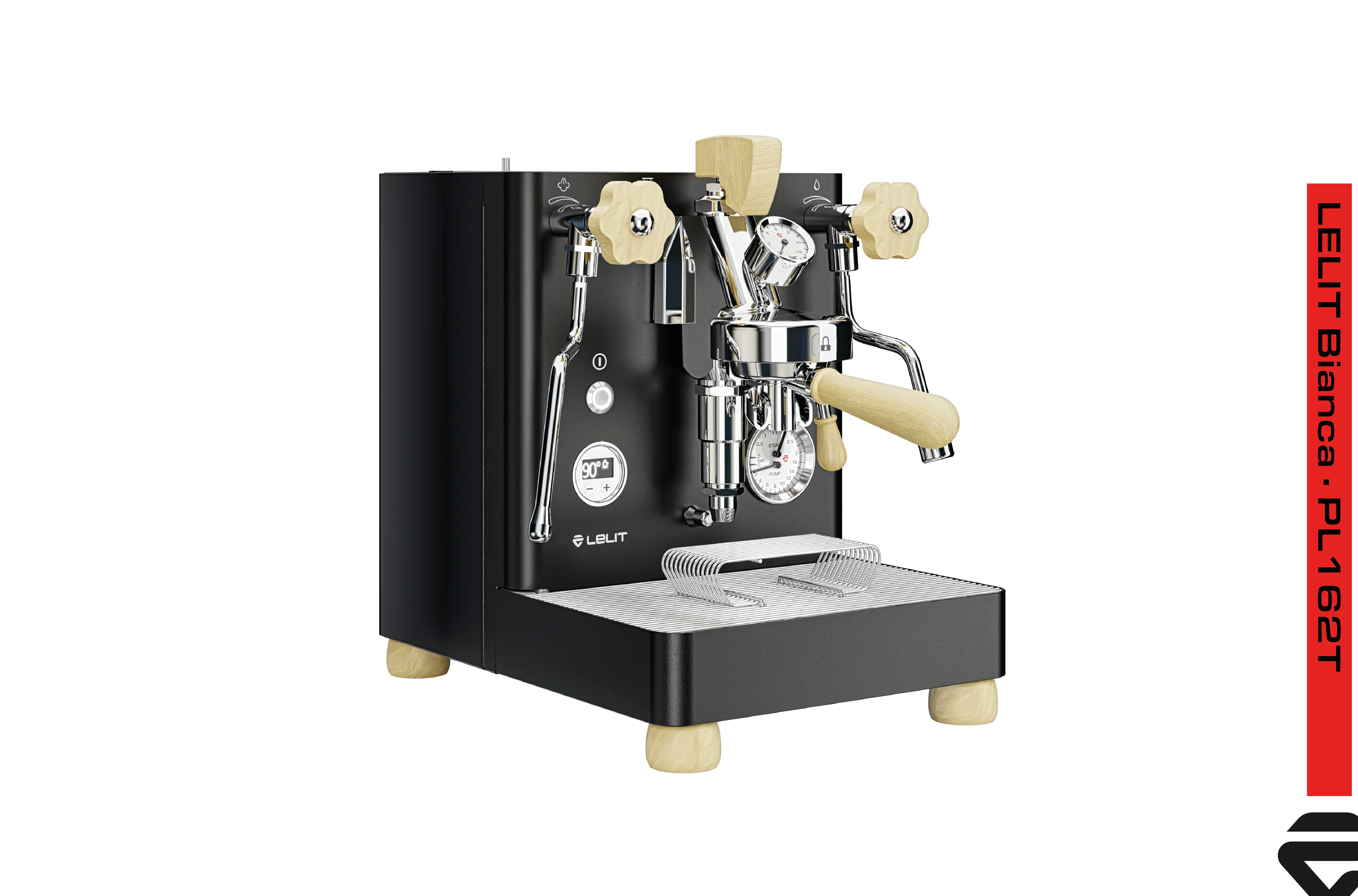 Lelit Bianca Pressure Profile Dual Boiler PID Rotary Pump Wood PL162T V3 Espresso Machine (Steel/Black/White) - Image 4
