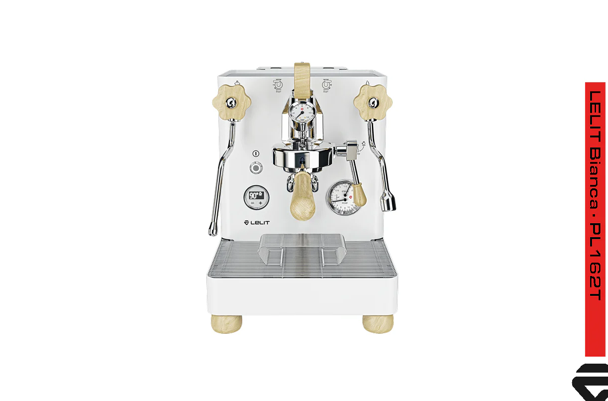 Lelit Bianca Pressure Profile Dual Boiler PID Rotary Pump Wood PL162T V3 Espresso Machine (Steel/Black/White) - Image 8