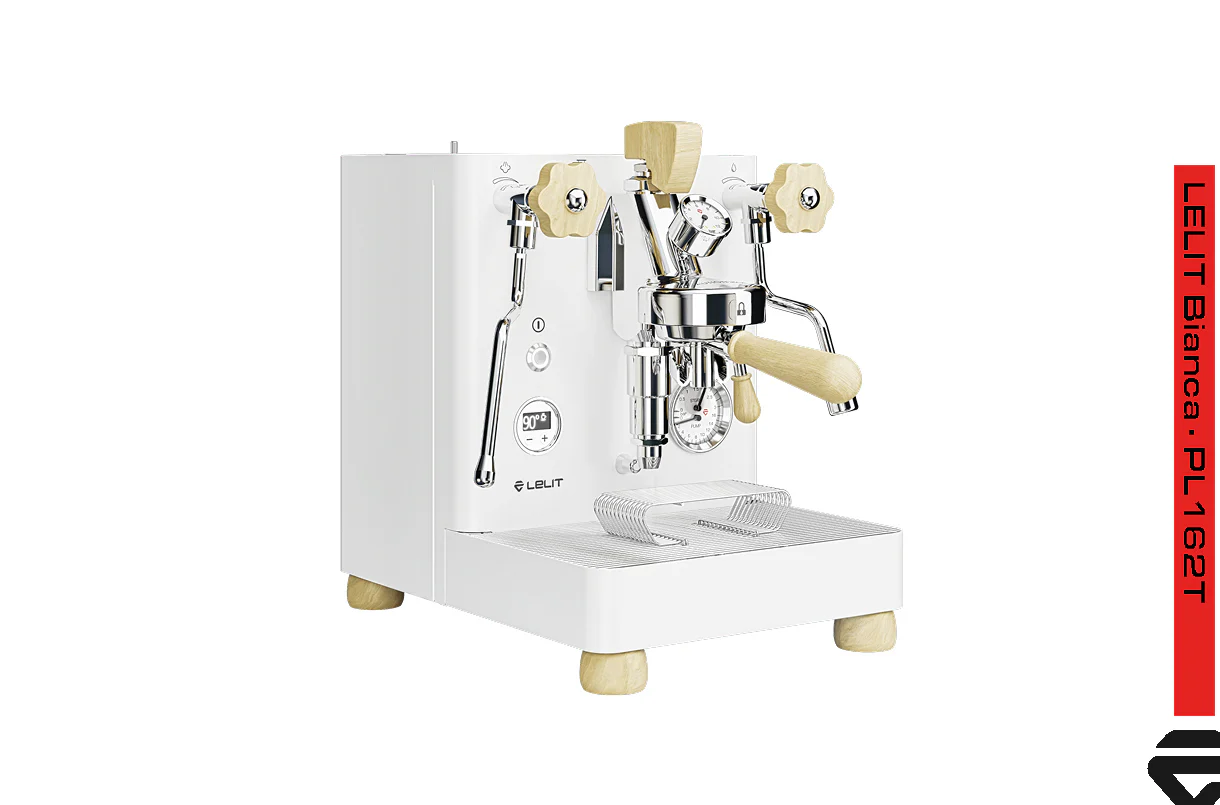 Lelit Bianca Pressure Profile Dual Boiler PID Rotary Pump Wood PL162T V3 Espresso Machine (Steel/Black/White) - Image 9