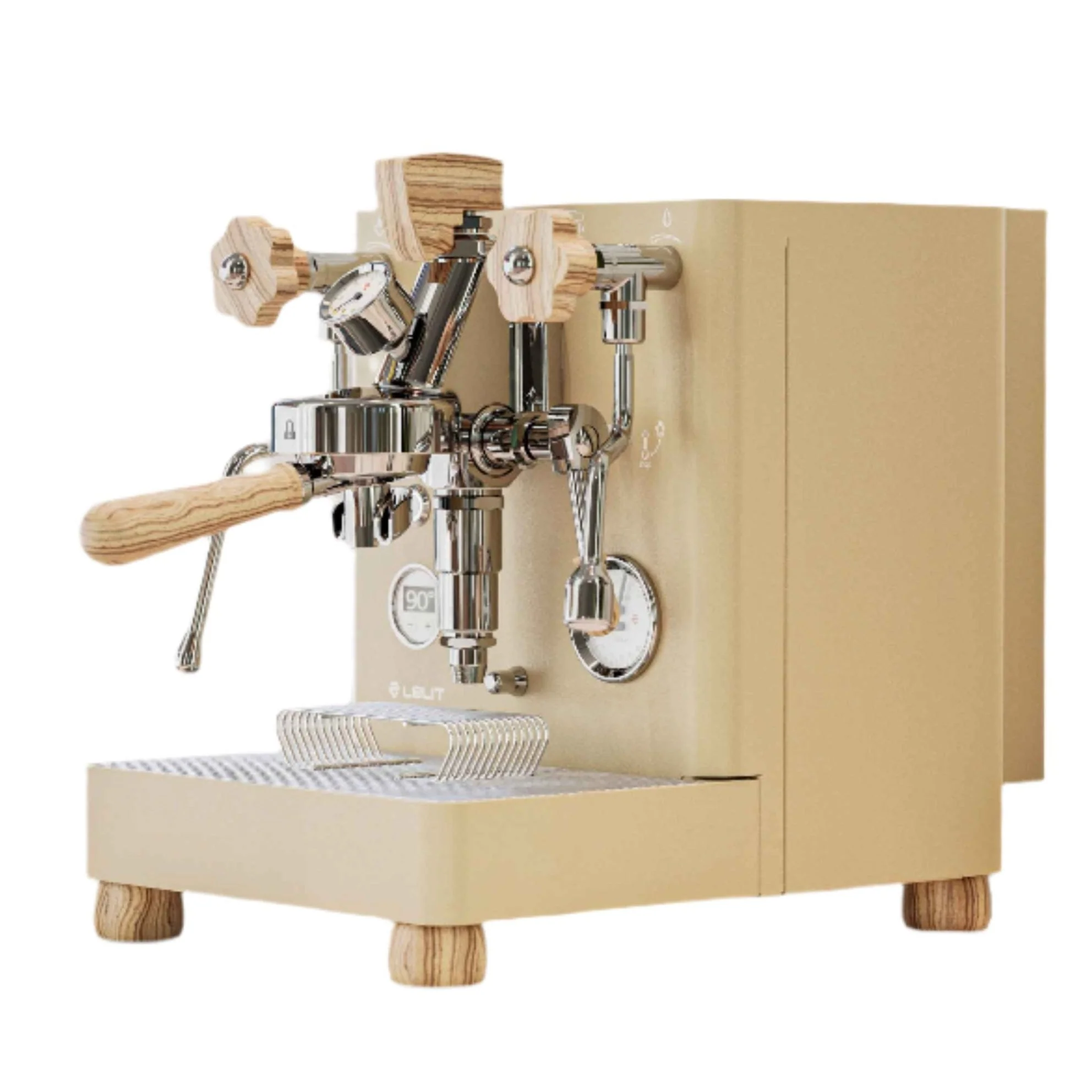 GOLD Lelit Bianca Pressure Profile Dual Boiler PID Rotary Pump Wood PL162T V3 Espresso Machine (GOLD) - Image 4