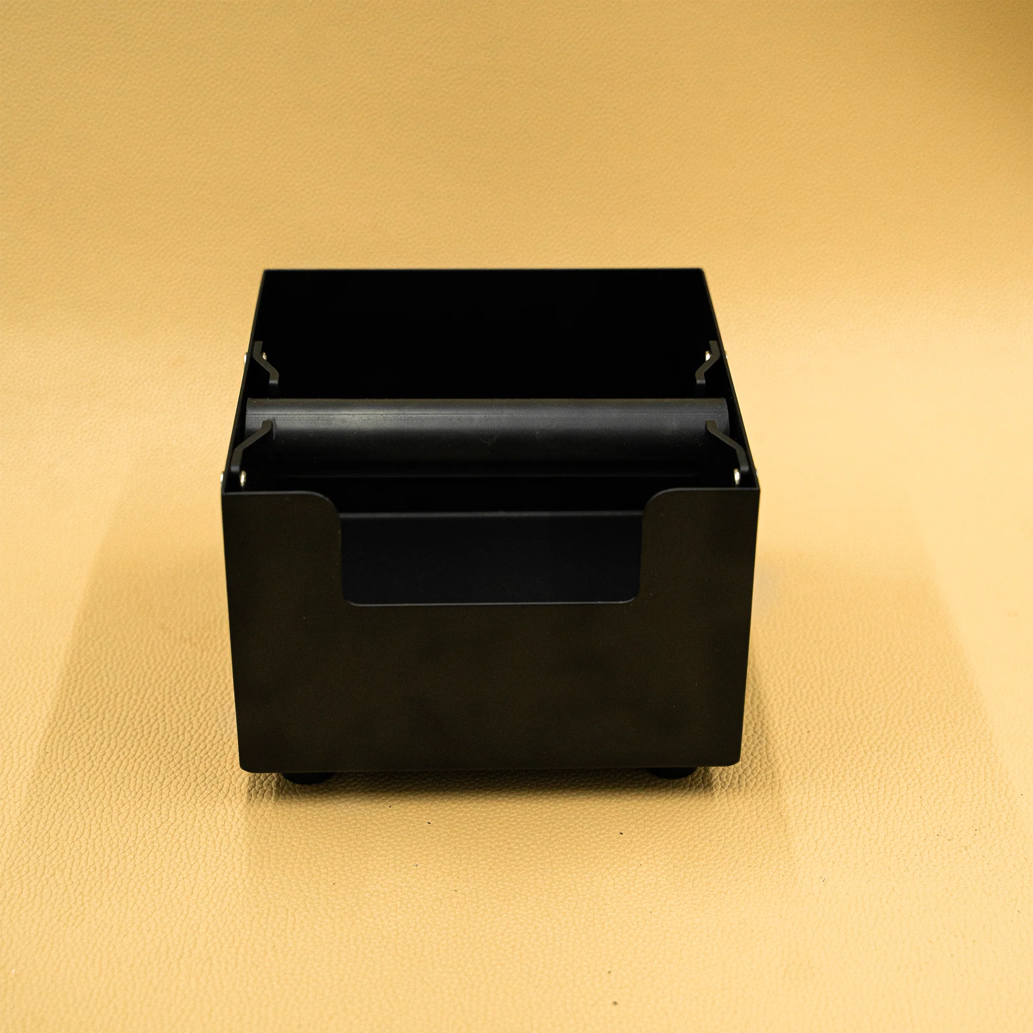 Classic Square Matt Black Stainless Steel Knock Box - Image 3